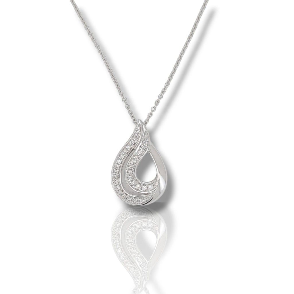  White gold necklace k18 with diamonds (code S227225)