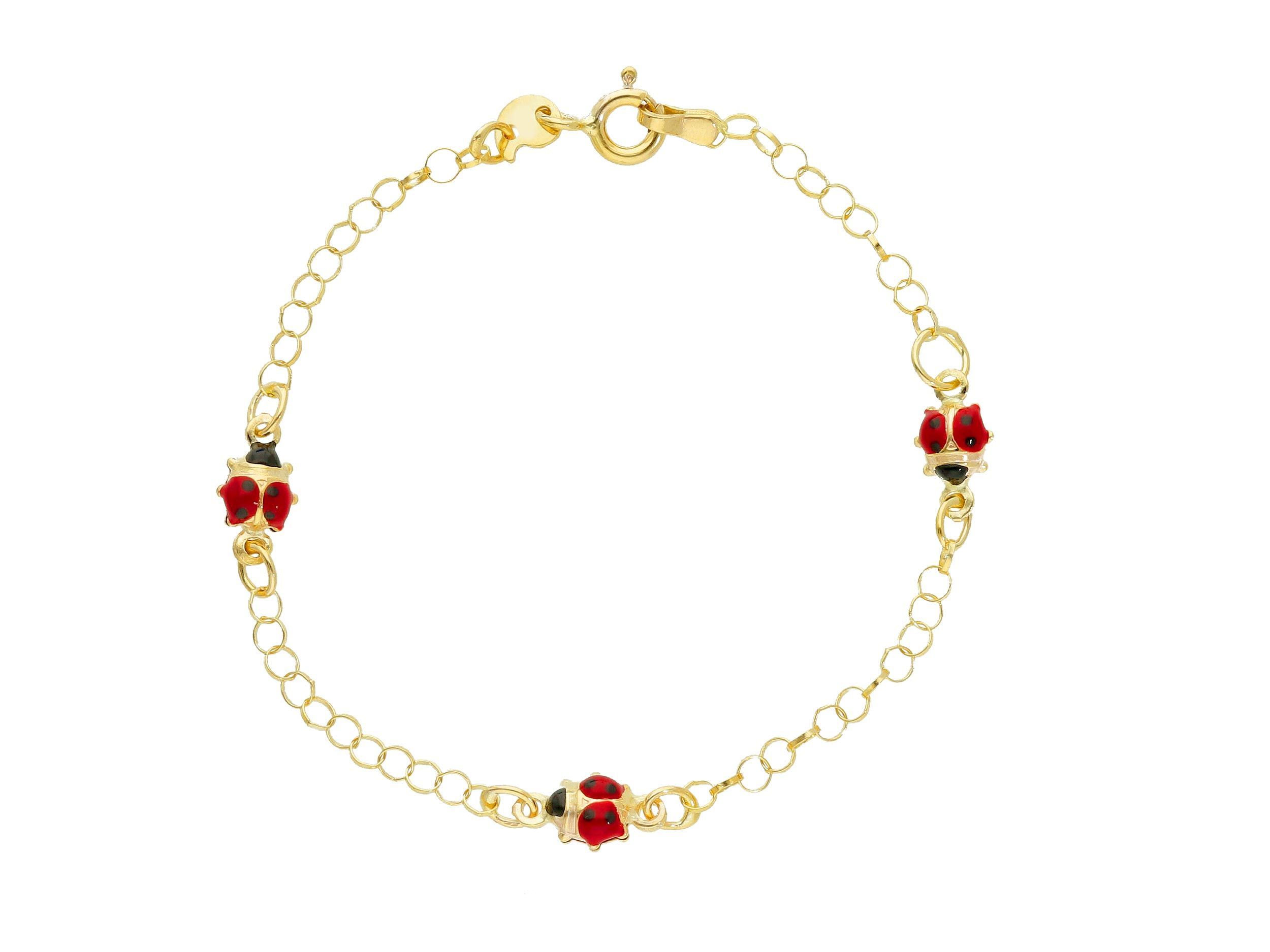 Yellow gold bracelete ladybugs k9 (code S162714)