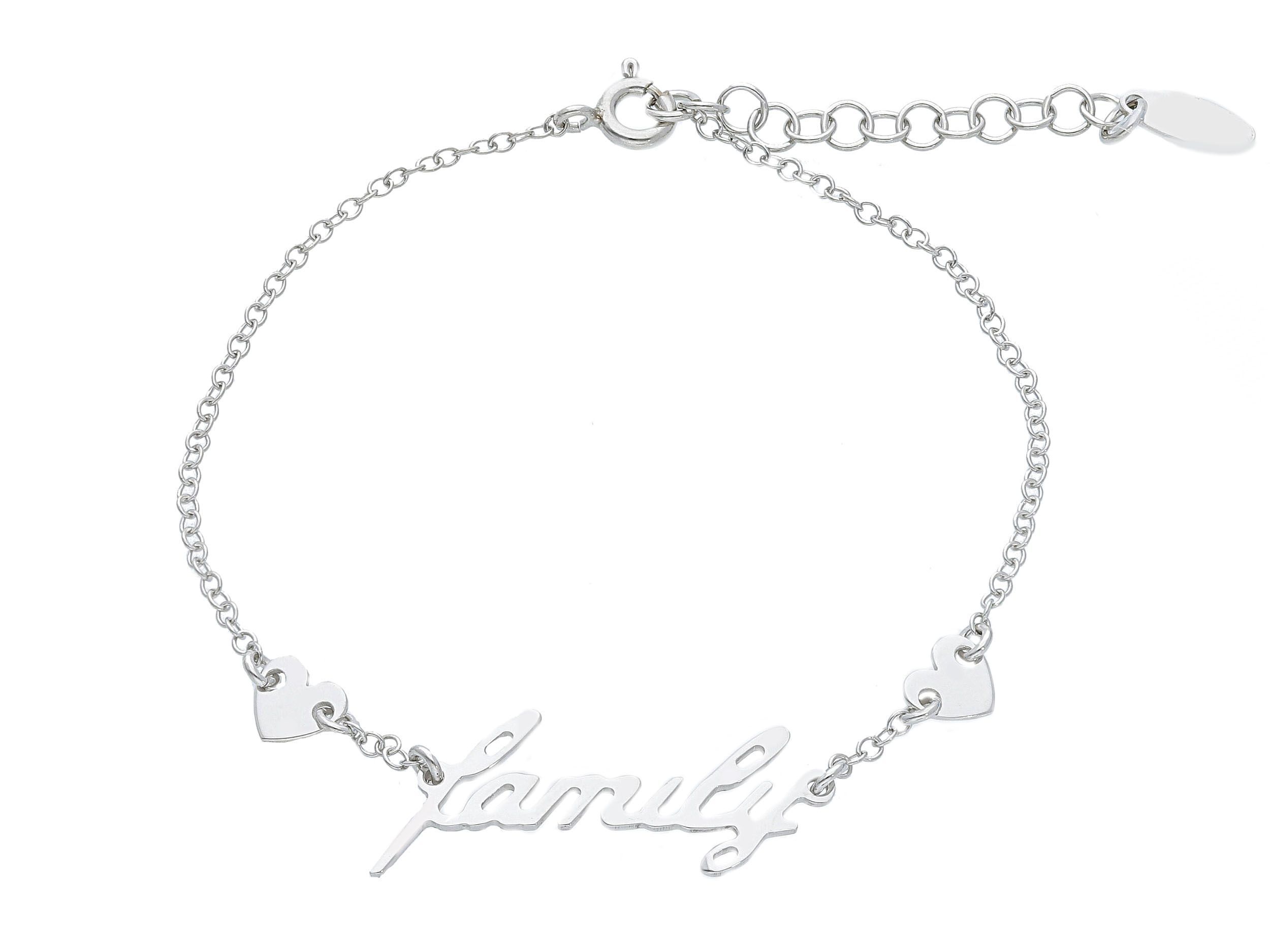 Platinum plated silver 925° family bracelet (code S234193)