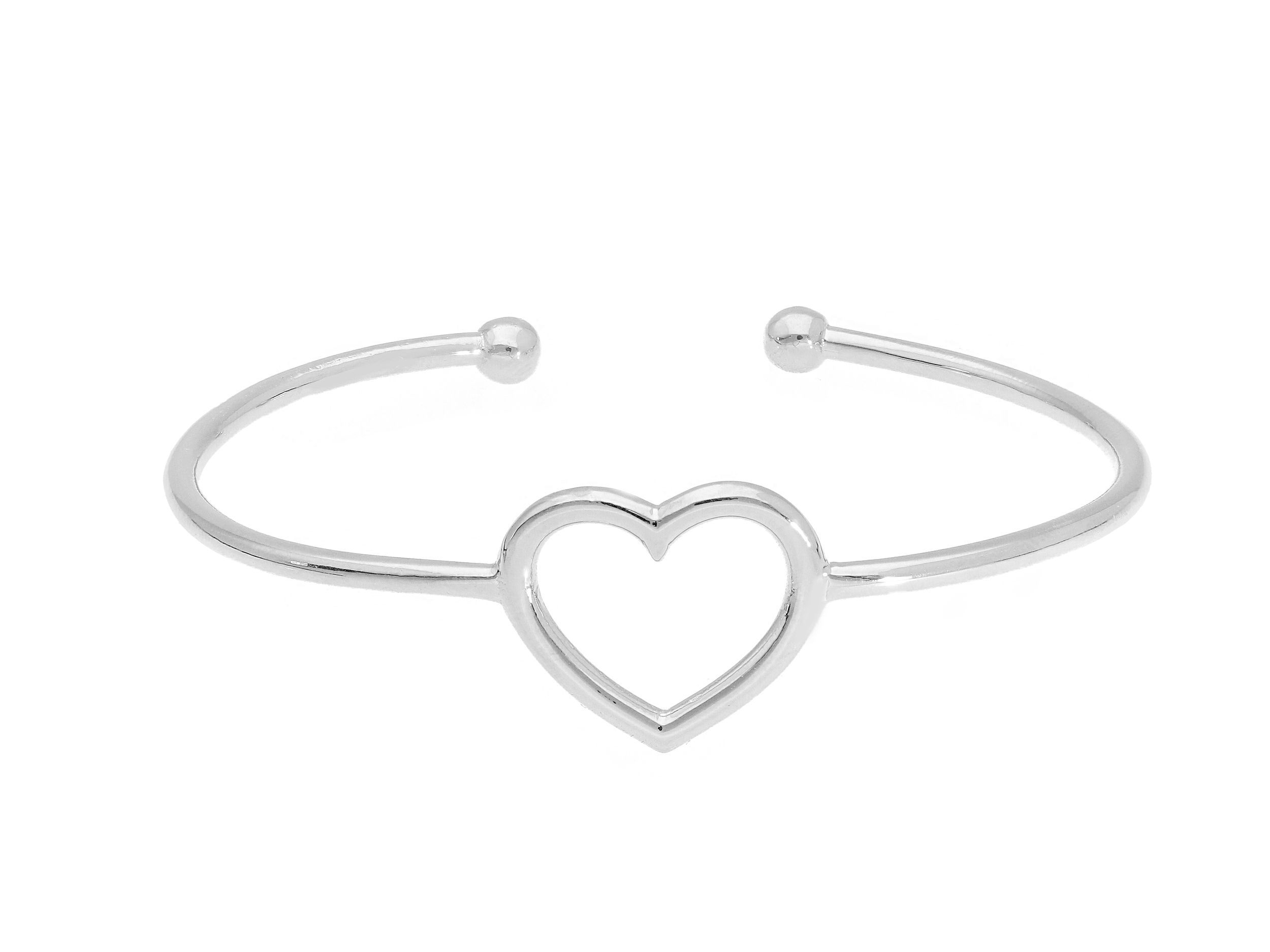 Platinum plated silver 925° heart bracelet (code S256237)