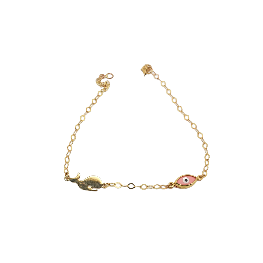 Golden evil eye bracelet k9 (code AL2059)
