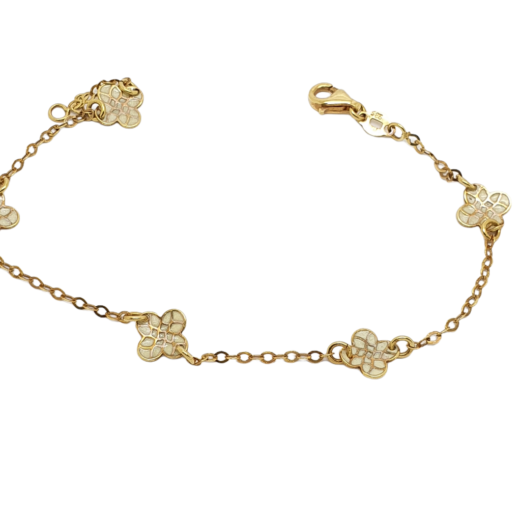 Golden flowers bracelet k9 (code AL2093)