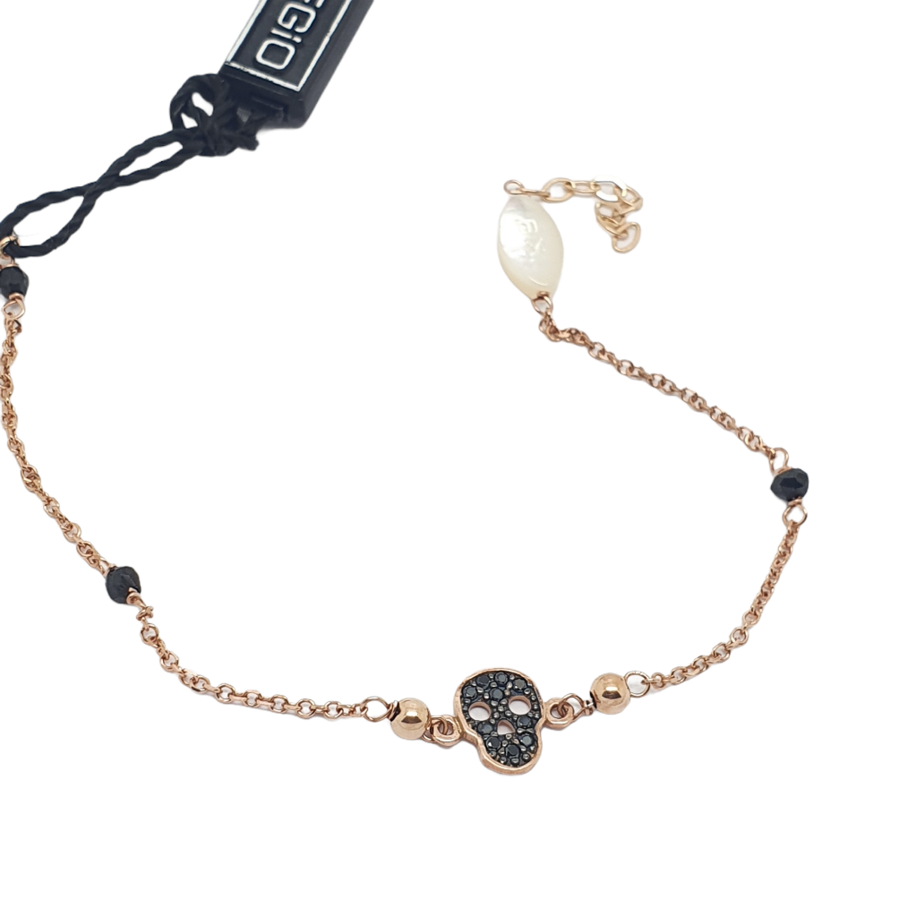 Rose gold bracelet k9 with a skull (code AL2168)