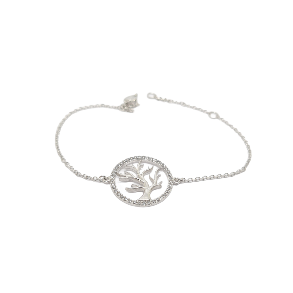 White gold tree of life bracelet k9 (code AL2225)