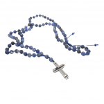 Rosario con Sodalite e croce in acciaio