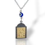 Φυλαχτό αυτοκινήτου Αγ. Χριστόφορος απο ασήμι 925° (code L008223)