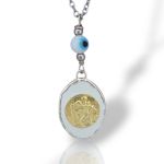 Φυλαχτό αυτοκινήτου Αγ. Χριστόφορος απο ασήμι 925° (code L0082236)