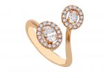 Rose gold k18 ring with diamonds (code S250689)