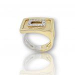 Yellow & White gold k14 ring with white zircons (code M2514)