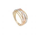 Golden, white and rose gold ring k14 (code S256373)