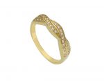 Yellow gold ring k14 with zircon stone (code S266679)