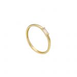 Yellow gold ring k14 with zircon (code S269278)
