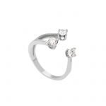 Anello in oro bianco k14 con 3 zirconi bianchi (S274204)