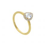 Yellow gold ring k9 with zirgon stone (code S279848)