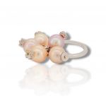White gold ring  k18 with pearls and diamonds (code M2890)