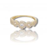 Yellow gold ring k14 with zirgon stone (code AL2635)