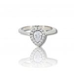 White gold ring k14 with zirgon stone (code AL2825)