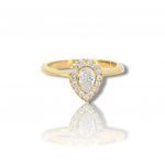 Yellow gold ring k14 with zirgon stone (code AL2824)