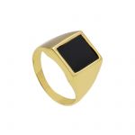 Golden ring k9 with onyx (code S193999)