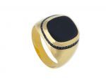 Golden ring k14 with onyx (code S233900)