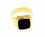 Golden ring k14 with onyx (code S233909)