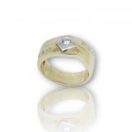 Yellow & White gold k14 ring with white zircons (code M2521)