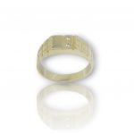 Yellow gold k14 ring with white zircons (code M2523)