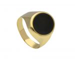 Golden ring k14 with onyx (code S264693)