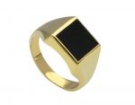 Golden ring k14 with onyx (code S264696)