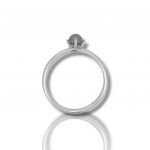 White gold ring k14 with a black pearl (code H2618)
