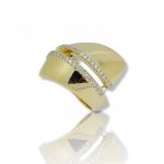 Anello in oro giallo k18 con diamanti (code M2396)