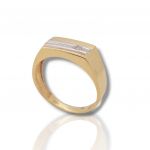 Yellow & White gold k14 ring with white zircons (code M2522)