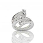 White gold ring k14 with zirgon stone (code M2450)