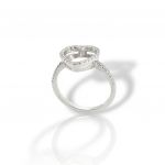White gold heart ring k14 (code P2836)