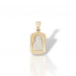 Ciondolo in Oro 14K con Immagine della Madonna e di Cristo (Μ2961)