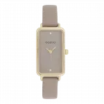 Gold coloured OOZOO watch with taupe leather strap - C11531