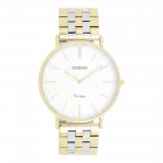 Gold coloured OOZOO watch with silver coloured/gold stainless steel bracelet - C20402