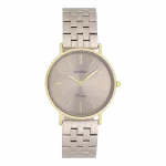 Gold coloured OOZOO watch with taupe stainless steel bracelet - C20409