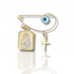 Yellow gold k9 safety pin (code AG2536)