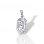 14K White Gold Christ Head Pendant (Μ2949)