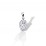 Ciondolo con Volto di Cristo in Oro Bianco 14K(Μ2948)