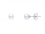 White gold earrings 9k with pearls Ø 5.5-6mm (code S173626)