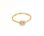 Anello solitario in oro giallo k14 con zirconia cubica (code S221809)