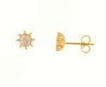Golden single stone 14k with zircon (code S221810)
