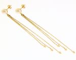 Golden earrings with pearls 14k (code S225816)