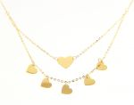 Girocollo in oro giallo k14 con cuoricini (code S239685)