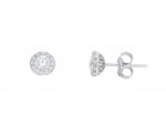 Orecchini con condorno in oro bianco k14 e zirconi cubici (S244023)