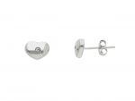 White gold heart earrings 9k with zircon  (code S250583 )