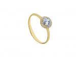 Anello solitario in oro giallo k14 con zirconia cubica (code S250932)