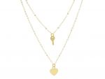 Girocollo in oro giallo k14 con Cuore e Chiave (code S252083)
